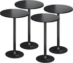 Flamaker Round Bistro Pub Table Modern Style Metal Base MDF Top Cocktail Bar by Flamaker