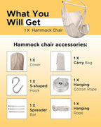 ADVOKAIR Hammock Chair Swing, Heavy-Duty Hanging Rope Swing Seat Supports 500 - Image 8
