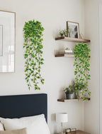 Hollyone 2pcs Artificial Hanging Plants 31" Fake Ivy Vine Faux Ivy Leaves - Image 4