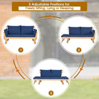 Tangkula Acacia Wood Patio Convertible Couch Sofa Bed - Image 7