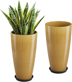 QCQHDU 21 inch Tall Planters for Outdoor & Indoor Plants, 2 Pack Sturdy by QCQHDU