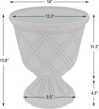 Arcadia Garden Products PL61BG Lattice Plastic Garden Urn, Classic Decorative - Image 4