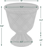 Arcadia Garden Products PL61GD Lattice Plastic Garden Urn, Classic Decorative - Image 4