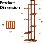 ROSSNY 55 Inch Tall Plant Stand Indoor, 7 Tier 8 Potted Bamboo Plant Stands - Image 2