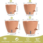4 Pack Plant Pots, 12/10/9/8/ Inch Self Watering Pots - Image 2