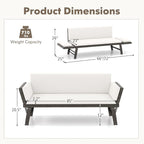 Tangkula Outdoor Convertible Sofa Daybed - Image 3