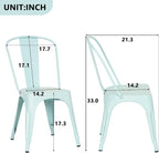 FDW | Set of 4 Metal Dining Chairs | Blue | Stackable Tolix Side Chairs - Image 3