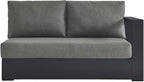 Modway Tahoe Aluminum Modular Right-Facing Outdoor Patio Loveseat in Gray - Image 6