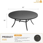 VICLLAX 63" Outdoor Round Patio Table - Image 3