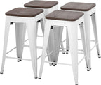 FDW Metal Bar Stools Counter Height Barstool Stackable Barstools Indoor Outdoor by FDW