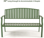 Outdoor Bench Weatherproof Aluminum Patio Garden Bench, Patio Loveseat - Image 5