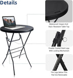 Cocktail Table 28in Folding Round High Top Indoor Outdoor - Image 4
