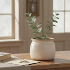 Ceramic Planter & Vase for Wabi Sabi Decor, 6.29 Inch Nordic Minimalist Flower - Image 2