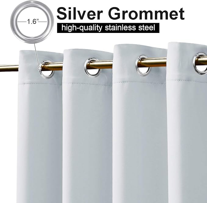 NICETOWN Outdoor Curtains for Patio W100 x L108 inch 2 Pieces, Sun Blocking - Image 4