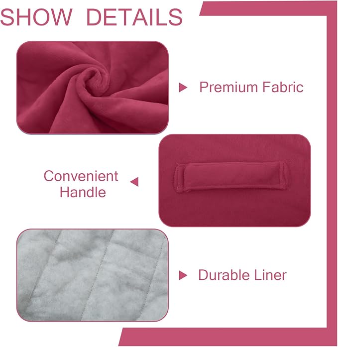 MeMoreCool Round Stuffed Pouf Ottoman Foot Rest, Floor Pouf Foot Stool - Image 5