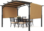VEVOR 10 x 10 ft Outdoor Pergola, Arched Top Metal Pergola, Retractable Pergola by VEVOR