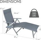 Kozyard Aluminum Outdoor Chaise Lounge Chair, Adjustable Reclining Patio Lounge - Image 2