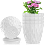 6 inch Flower Pots, 5 Pack Plant Pots by Meowell