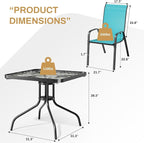 Arlopu 5 Piece Outdoor Patio Dining Set, Porch Furniture - Image 2
