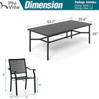 PHI VILLA 9 Pieces Outdoor Dining Set - Image 9