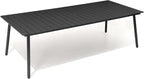 95" Patio Outdoor Dining Table for 8-10, Weather-Resistant Wood-Grain Top by VredHom
