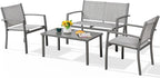 Shintenchi 4 Pieces Patio Furniture Set All Weather Textile Fabric Outdoor - Image 7