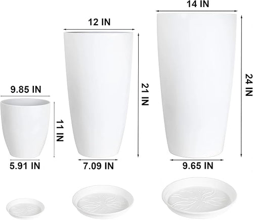 24, 11 Inch Large Plastic Planters - Image 2