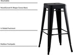 AC Pacific 30” Metal Backless Barstool Set of 2 – Country Rustic Style - Image 5