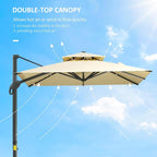 Outsunny 10ft Offset Patio Umbrella, Hanging Cantilever Umbrella, Square Shape - Image 5