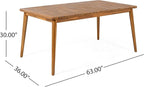 Christopher Knight Home Peggy 63" Farmhouse Patio Acacia Wood Dining Table - Image 2