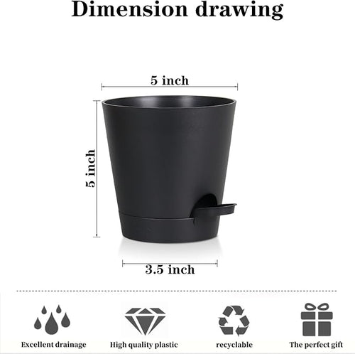 5 Pack 5 inch Self-Watering Pots, African Violets Planter - Image 2