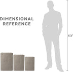 Kante 18.5", 12.6" H Tall Rectangular Concrete Planters Set of 3, Outdoor - Image 8