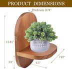 ARTORA Wall Mounted Plant Holder, Wooden Flower Pot Wall Hanging Shelf Black - Image 3