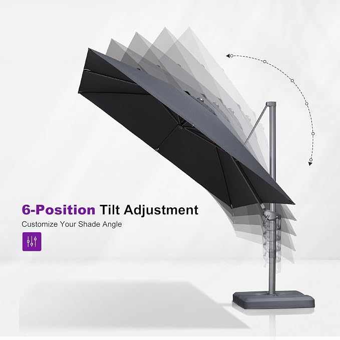 PURPLE LEAF Patio Umbrella 9' X 11.5' Rectangle Cantilever Umbrella Large - Image 6