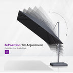 PURPLE LEAF Patio Umbrella 10' X 10' Rectangle Cantilever Umbrella Large - Image 7