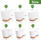 Flower Pots, 8/7/6.5/6/5.5/5 Inch Self Watering Planters - Image 4