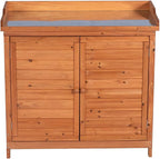 GDLF Outdoor Garden Patio Wooden Storage Cabinet Furniture Waterproof Tool Shed - Image 9