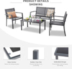 Shintenchi 4 Pieces Patio Furniture Set All Weather Textile Fabric Outdoor - Image 5