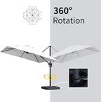 PURPLE LEAF 9' X 11.5' Patio Umbrella Outdoor Cantilever Rectangle Umbrella - Image 7