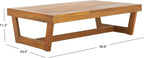 SAFAVIEH Outdoor Patio Furniture Collection Lynn Natural Brown Slatted Top - Image 3