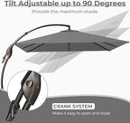 Grand patio 10x10 FT Patio Cantilever Umbrella - Image 5
