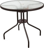 Garden Elements Outdoor Patio Furniture, Round Dining Table, Steel Base and Rim by GardenElements