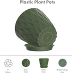 4 inch Small Plastic Nursery Pots, Seedling Pots, 5 Set Water Ripples Plant Pots - Image 4