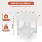 Outdoor Side Table with 2 Layers Storage Small Adirondack Square Side Tables - Image 3