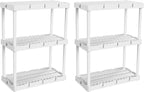 Gracious Living 2 Pack Light Duty Storage Shelves, Knect-A-Shelf 3-Shelf by GraciousLiving