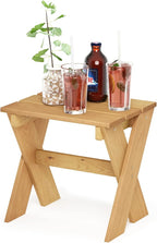 Furinno Tioman Outdoor Side Table Flower Stand, Pine Wood - Image 4