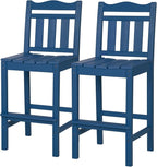 nalone Outdoor Bar Stools Set of 2, HDPE Tall Adirondack Chairs Bar Chairs by NALONE