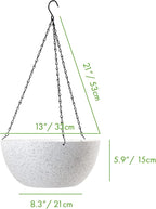 WOUSIWER 13 inch 2Pack Large Hanging Planters - Image 2