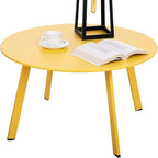 Outdoor Side Table, Outdoor/Indoor Metal Steel Patio Coffee Table, Round by Meluvici