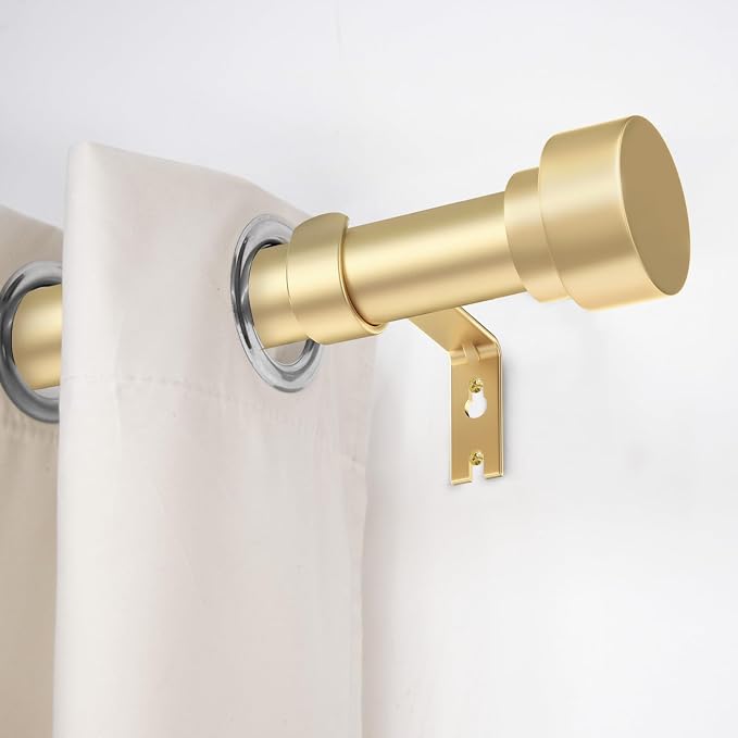 Time Forest Gold Curtain Rods for Windows 32 to 120 Inch, 1 Inch Diameter - Image 2